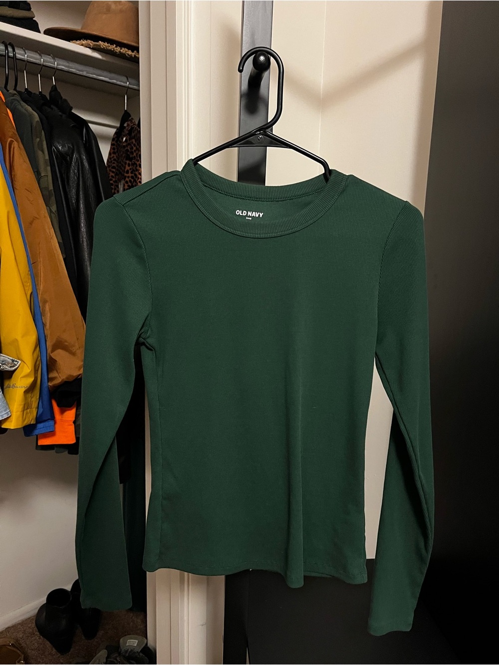 Old Navy Women's Long-Sleeve Crewneck Top - Forest Green